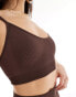 Фото #3 товара ASOS 4505 Seamless contour rib medium support sports bra in brown