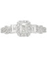 ფოტო #3 პროდუქტის Diamond Emerald Halo Engagement Ring (1 ct. t.w.) in 14k White Gold