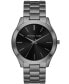 Men's Gunmetal Stainless Bracelet Watch 44mm Gift Set