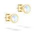 Lovely gold-plated mother-of-pearl earrings Mop Coin TJ-0429-E-07