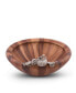 Acacia Wood "Harvest" Serving, Salad, Fruit Bowl with Solid Pewter Accents