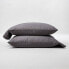 King 300 Thread Count Temperature Regulating Solid Pillowcase Set Dark Gray -