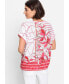 Фото #3 товара Women's Short Sleeve Mixed Print Embellished T-Shirt