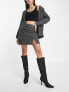 Фото #2 товара Extro & Vert super mini skirt in slate pinstripe co-ord