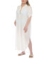 Фото #4 товара Plus Size Button-Front Cover-Up Maxi Dress