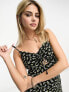 Фото #3 товара New Look ruched front strappy midi slip dress in black ditsy floral