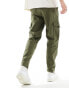 ONLY & SONS linen mix tapered cargo trouser in khaki