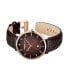 ფოტო #2 პროდუქტის Men's Diamond Accent Dial Brown Dark Genuine Leather Strap Watch 42mm