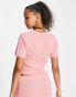 Miss Selfridge lash short sleeve crop top co-ord in pink