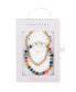 ფოტო #3 პროდუქტის Multi Color Quartz BFF Stone and Beaded Stretch Bracelet Set