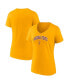 ფოტო #2 პროდუქტის Women's Gold Arizona State Sun Devils Evergreen Campus V-Neck T-shirt