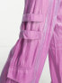 Something New X Madeleine Pedersen cargo pant co-ord in iridescent purple