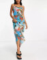 COLLUSION mesh beach maxi dress in floral print