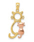 Фото #1 товара Sitting Cats Pendant in 14k Yellow and Rose Gold