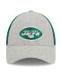 Фото #2 товара Men's Heather Gray/Green New York Jets Pop Trucker 9FORTY Adjustable Hat