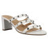 Фото #3 товара VANELi Mayda Studded Block Heels Womens White Dress Sandals 305537