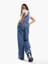 Фото #4 товара ASOS DESIGN Petite denim dungaree in mid blue