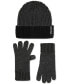 Фото #1 товара Men's Double-Wide Ribbed Fisherman's Hat & Gloves Set