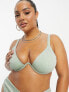 South Beach Curve underwire bikini top in sage green glitter