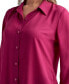 Juniors' Spread-Collar Long-Sleeve Button-Front Top