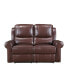 Фото #2 товара White Label Florentina 61" Leather Match Power with Power Headrests Double Reclining Love Seat