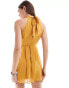 Фото #4 товара Style Cheat high neck swing mini dress in mustard