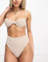 4th & Reckless lopez textured bikini top in stone