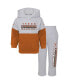 Фото #1 товара Комплект для малышей OuterStuff серый меланж, оранжевый Техасский Longhorns "Playmaker" с капюшоном и брюками