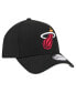 Фото #2 товара Men's Black Miami Heat A-Frame 9FORTY Adjustable Hat