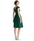 Womens Cap Sleeve Pleated Cocktail Dress with Pockets