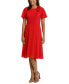 Фото #1 товара Women's Rosette Flutter-Sleeve Midi Dress