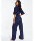 Фото #3 товара Women's Tie Front Palazzo Jumpsuit