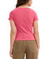 Фото #2 товара Women's Slim Fit Honey Ribbed Logo T-Shirt