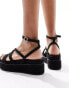 Фото #3 товара ASOS DESIGN Taurus 2 strappy flatform sandals in black