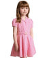 Toddler and Little Girls Belted Gingham Linen Dress