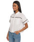 Women's Collared Cotton Logo Lace Shirt