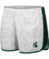 Фото #3 товара Women's White, Black Michigan State Spartans The Plastics Geo Print Shorts