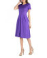 ფოტო #3 პროდუქტის Midi Dress with Short Sleeves and Pocket Detail