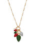 ფოტო #1 პროდუქტის Gold-Tone Glass Bead Christmas Bulb Long Pendant Necklace, 28" + 3" extender