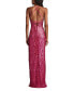 ფოტო #2 პროდუქტის Women's Koda Animal Sequin Halter Gown