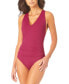 Фото #1 товара Anne Cole 300759 Women's V-Neck Crossback One-Piece Swimsuit Size 14
