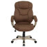 Фото #3 товара High Back Brown Microfiber Contemporary Executive Swivel Chair With Arms