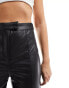 River Island high waist straight leg PU trouser in black