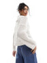 Фото #7 товара Abercrombie & Fitch open knit jumper with v-neck collar in beige