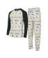 ფოტო #1 პროდუქტის Men's White, Green Green Bay Packers Tinsel Raglan Long Sleeve T-shirt and Pants Sleep Set