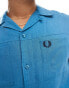 Фото #3 товара Fred Perry linen shirt in blue