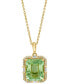 ფოტო #1 პროდუქტის EFFY® Green Quartz (5-1/3 ct. t.w.) & Diamond (1/5 ct. t.w.) 18" Pendant Necklace in 14k Gold