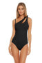 Фото #3 товара Becca by Rebecca Virtue Sadie Asymmetrical One Piece Swimsuit Black Size M