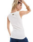 Barbour International logo ribbed tank in white