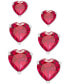 Фото #1 товара Серьги Macy's Lab-Grown Red Spinel Heart